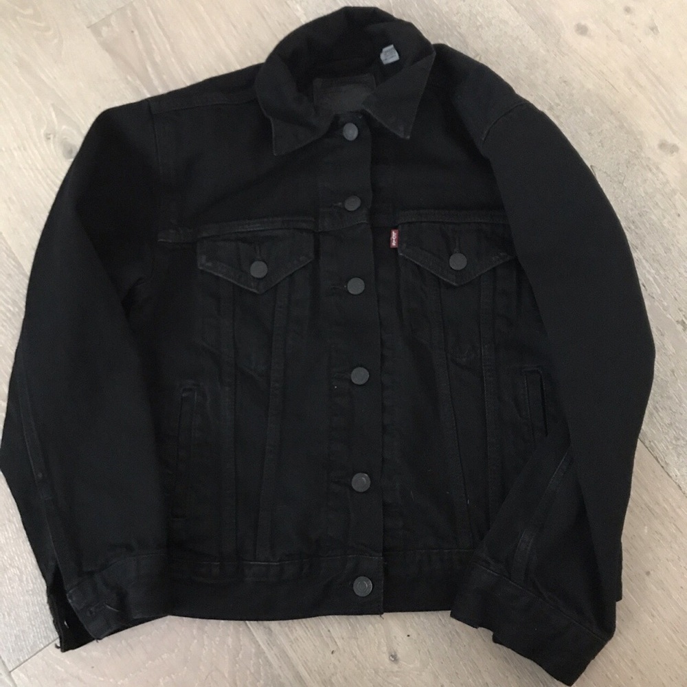 Levi's Black Denim Boyfriend Trucker Jacket